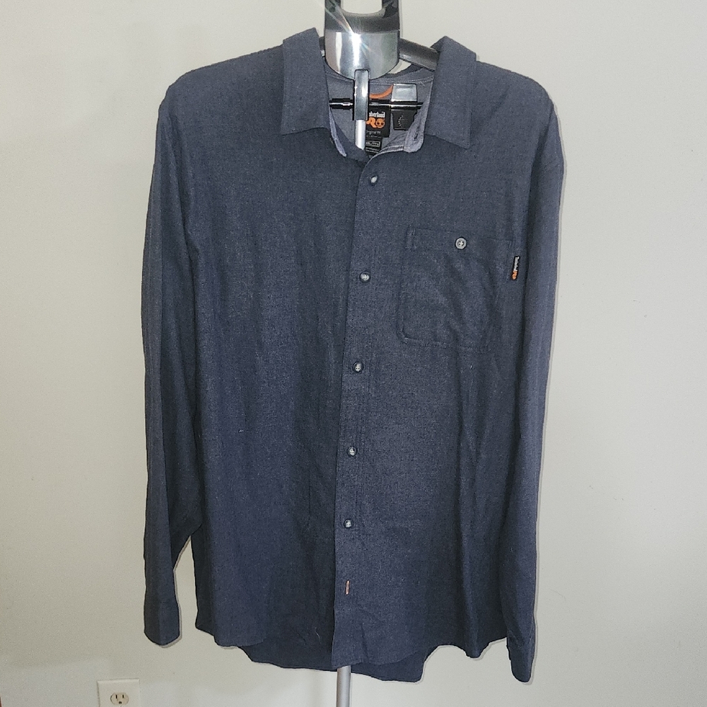Timberland Pro Men's Navy Heather Button Down Shirt. XXL.